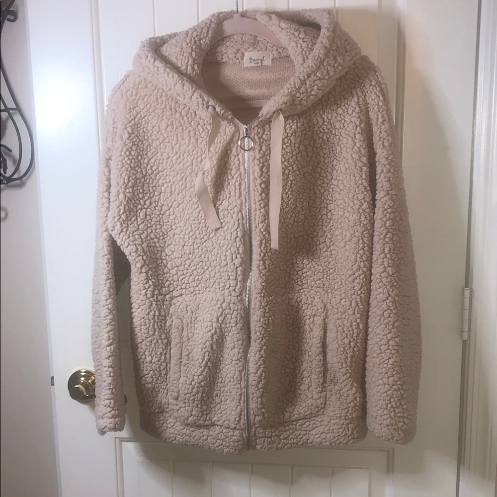 Cozy Cream Teddy Jacket with Hood
